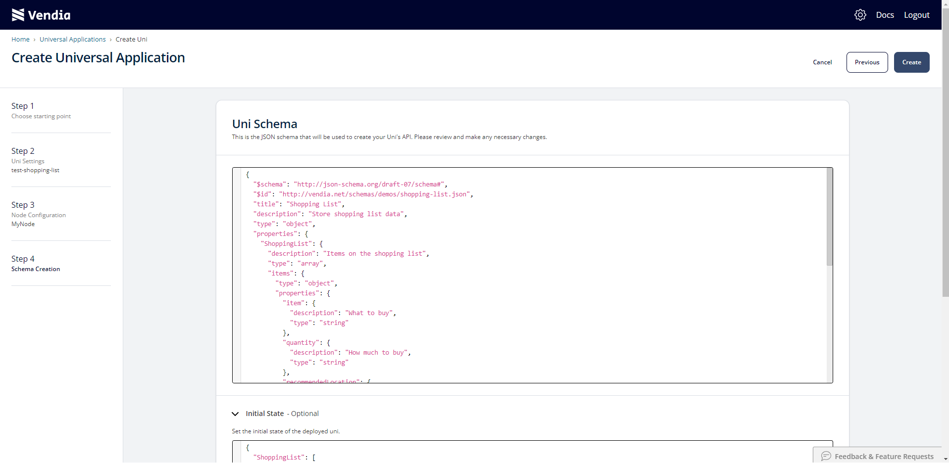 Step 4 - Schema Configuration